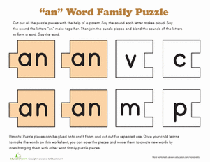 Word Family Puzzle: -AN
