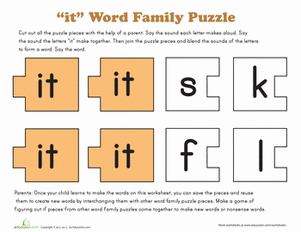 Word Family Puzzle: -IT