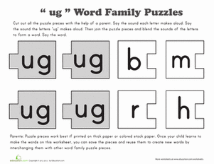 Word Family Puzzle: -UG