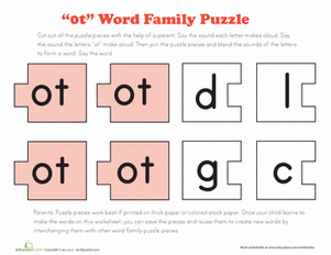 Word Family Puzzle: -OT