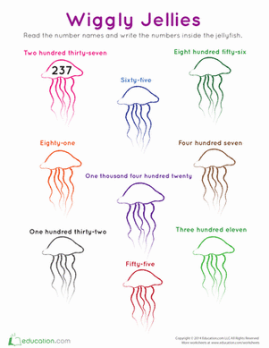 Wiggly Jellies Place Values