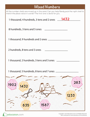 Place Value Seashells