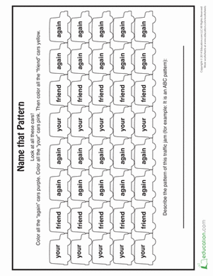Color and Name the Pattern