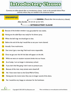 Introductory Clause, Phrase or Word?