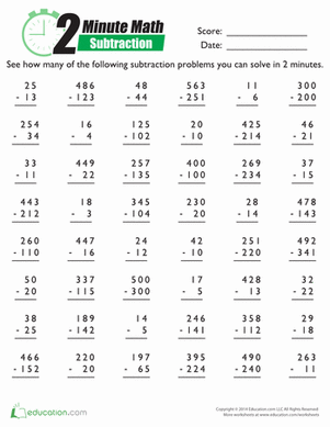 2-Minute Subtraction
