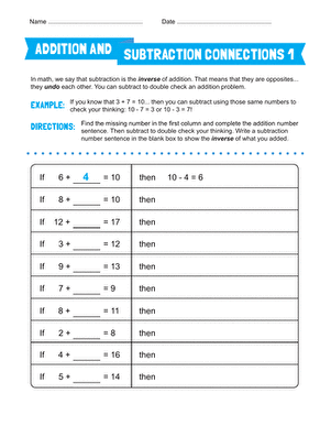 Inverse Operation: Addition and Subtraction