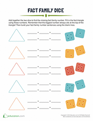 Fact Family Triangles with Dice