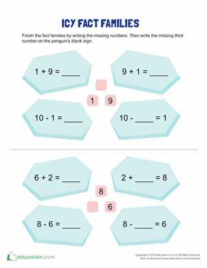 Fact Family Practice: Icy Fact Families
