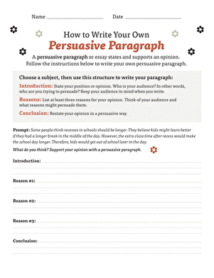 How to Write Your Own Persuasive Paragraph