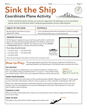 Sink the Ship: Coordinate Plane Activity