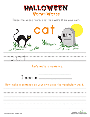 Halloween Vocab Words: Cat