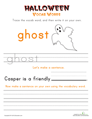Halloween Vocab Words: Ghost