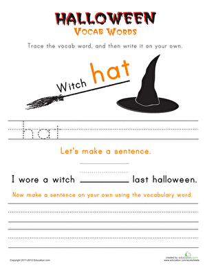 Halloween Vocab Words: Hat