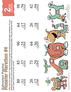 Monster Marathon: Two-Digit Subtraction #4