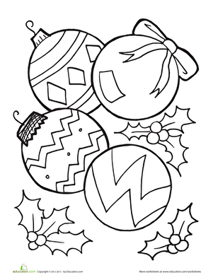 Christmas Ornaments Coloring Page