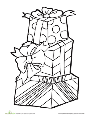 Holiday Presents Coloring Page