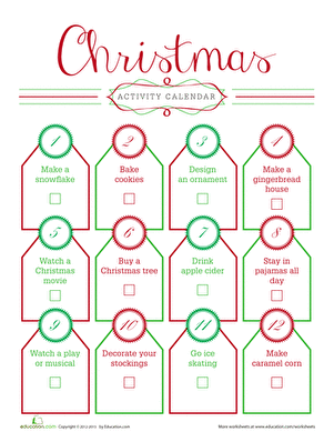 Advent Calendar Activities #1