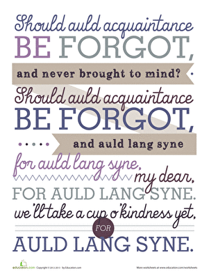 Auld Lang Syne Print