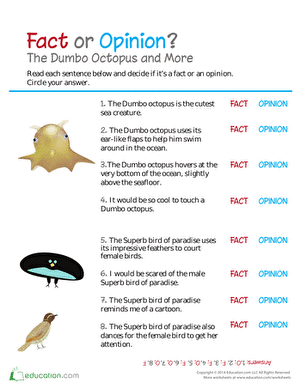 Fact or Opinion: The Dumbo Octopus and More