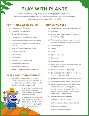 Play With Plants Checklist