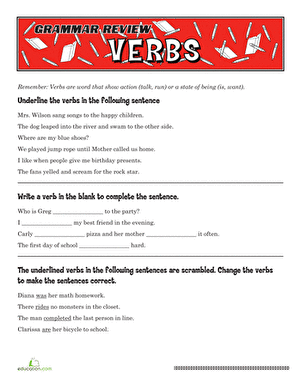 Grammar Review: Verbs