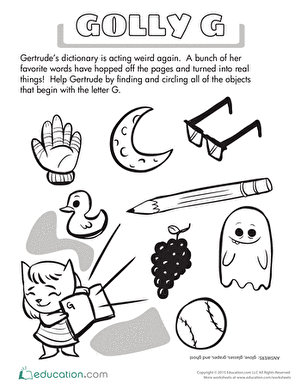 Learning Letters: Golly G!