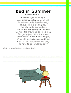 Bed in Summer Rhyme