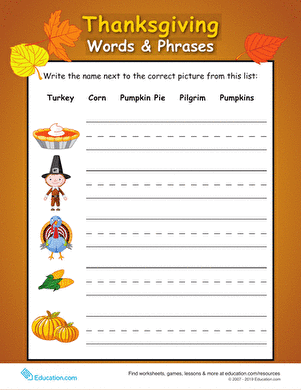Thanksgiving Words