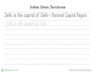Delhi-National Capital Region Cursive Practice