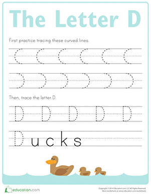 Practice Tracing the Letter D