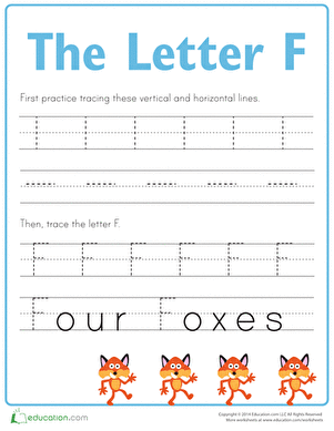 Practice Tracing the Letter F