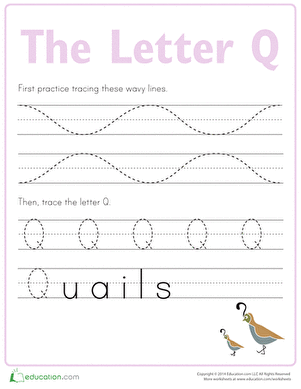 Letter Q Tracing Practice