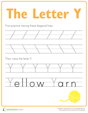 Practice Tracing the Letter Y