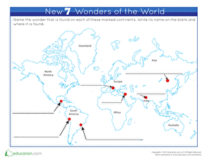 Map of the New 7 Wonders