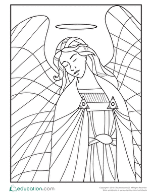 Peaceful Angel Coloring Page