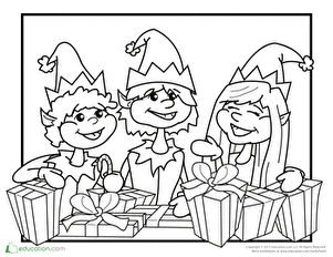 Santa's Elves Coloring Page