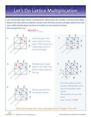 2-Digit Lattice Multiplication
