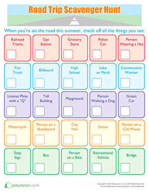 Road Trip Scavenger Hunt
