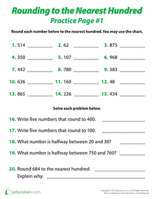 Practice Rounding with a Chart