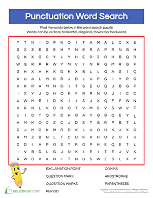 Punctuation Practice: Word Search