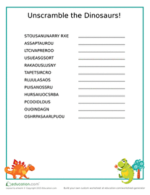 Unscramble the Dinosaurs