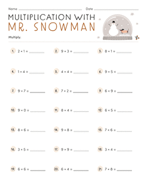 Multiplication With Mr. Snowman