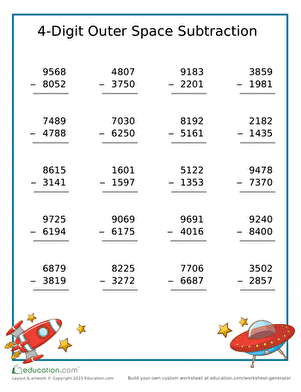 4-Digit Subtraction Practice