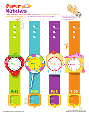 Pretend Watches: 9 O'Clock