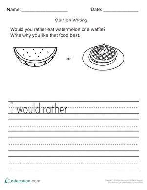 Watermelon or Waffle? Opinion Practice