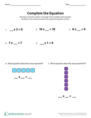 Complete the Equation: 1's and 0's